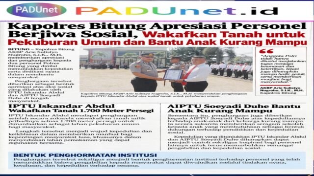 Kapolres Bitung Beri Penghargaan Dua Personel Berprestasi, Kepedulian yang Menginspirasi Sesama