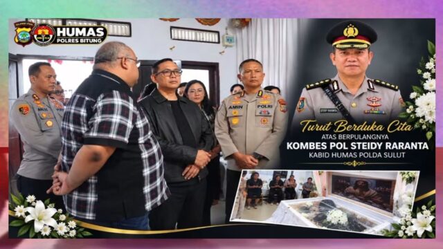 Kapolres Bitung dan Bhayangkari Sambut Wakapolda Sulut di Kediaman Almarhum Kombes Pol. Steidy Raranta, Duka Mendalam Menyelimuti Keluarga Besar Polri